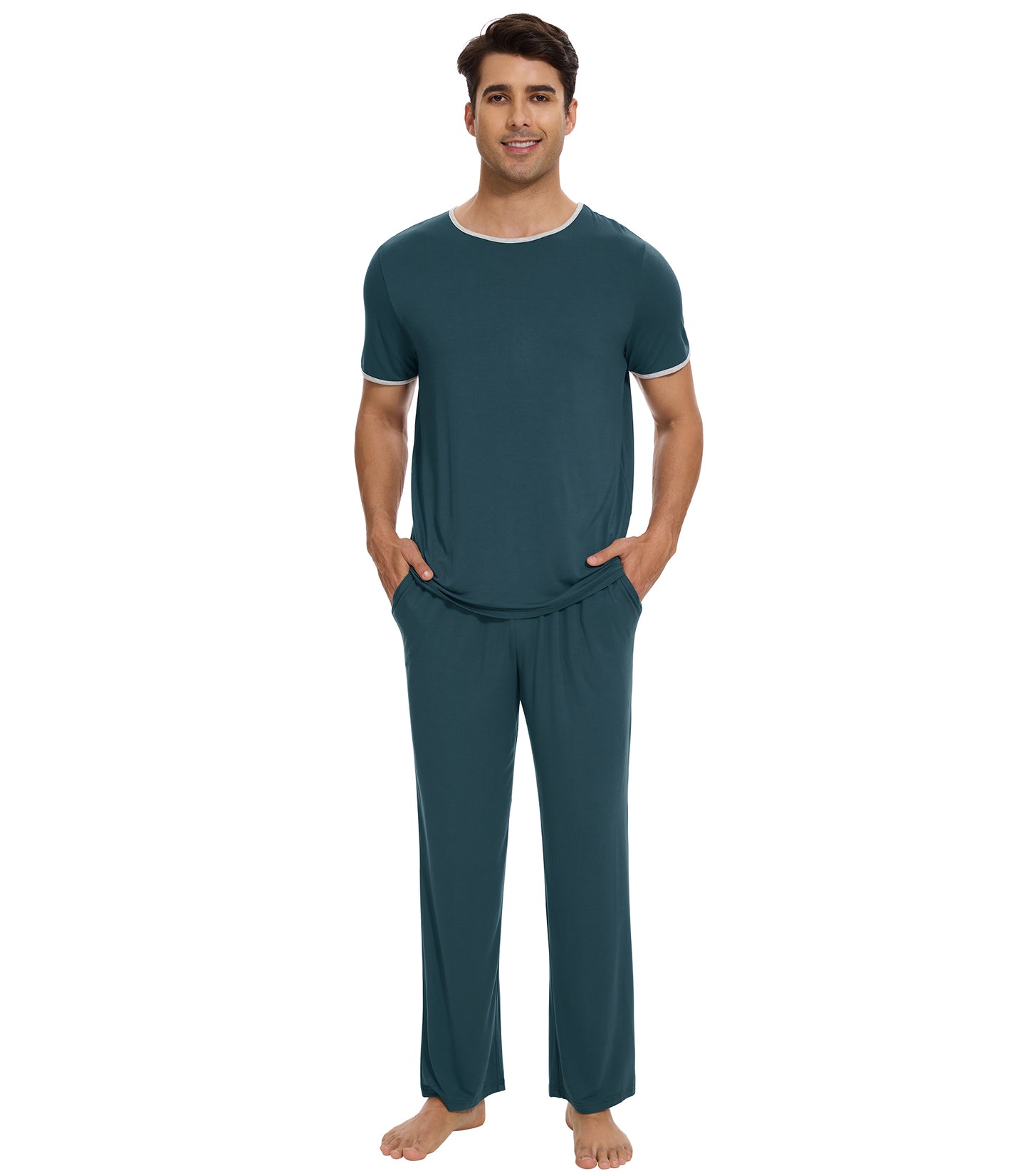 WiWi Pajama Set for Men Loungewear Soft Pajamas Sets Sleepwear