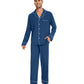 WiWi Bamboo Mens Pajamas Set Soft Button Down Cooling PJs with Pockets