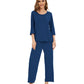 WiWi Bamboo Pajamas for Women Soft 3/4 Sleeve Sleepwear Casual Pj Set