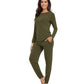 WiWi Women's Bamboo Pajama Sets Long Sleeves Top with Pants Loungewear Set