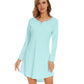 WiWi Women Bamboo Nightgowns Long Sleeve