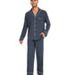 WiWi Bamboo Mens Pajamas Set Soft Button Down Cooling PJs with Pockets