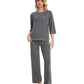 WiWi Women's Bamboo Pajama Sets Soft Loose Comfy Top with Pants