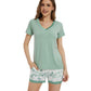 WiWi Bamboo Pajamas Set for Women Short Sets Summer Plus Size