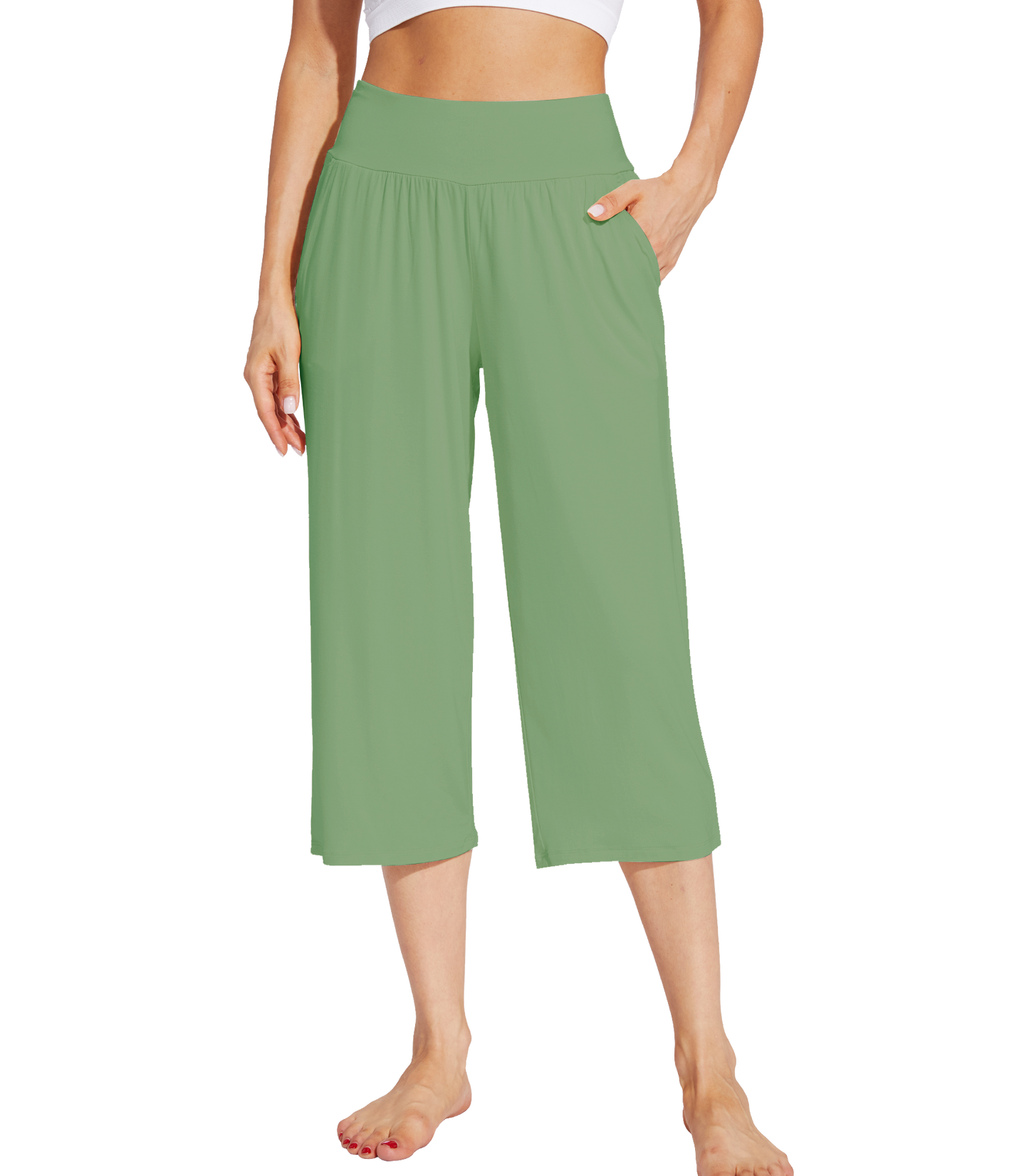 WiWi Women's Bamboo Viscose Yoga Capri Pants