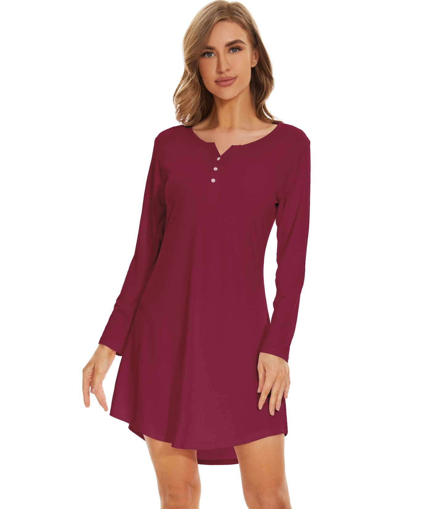 WiWi Women Bamboo Nightgowns Long Sleeve
