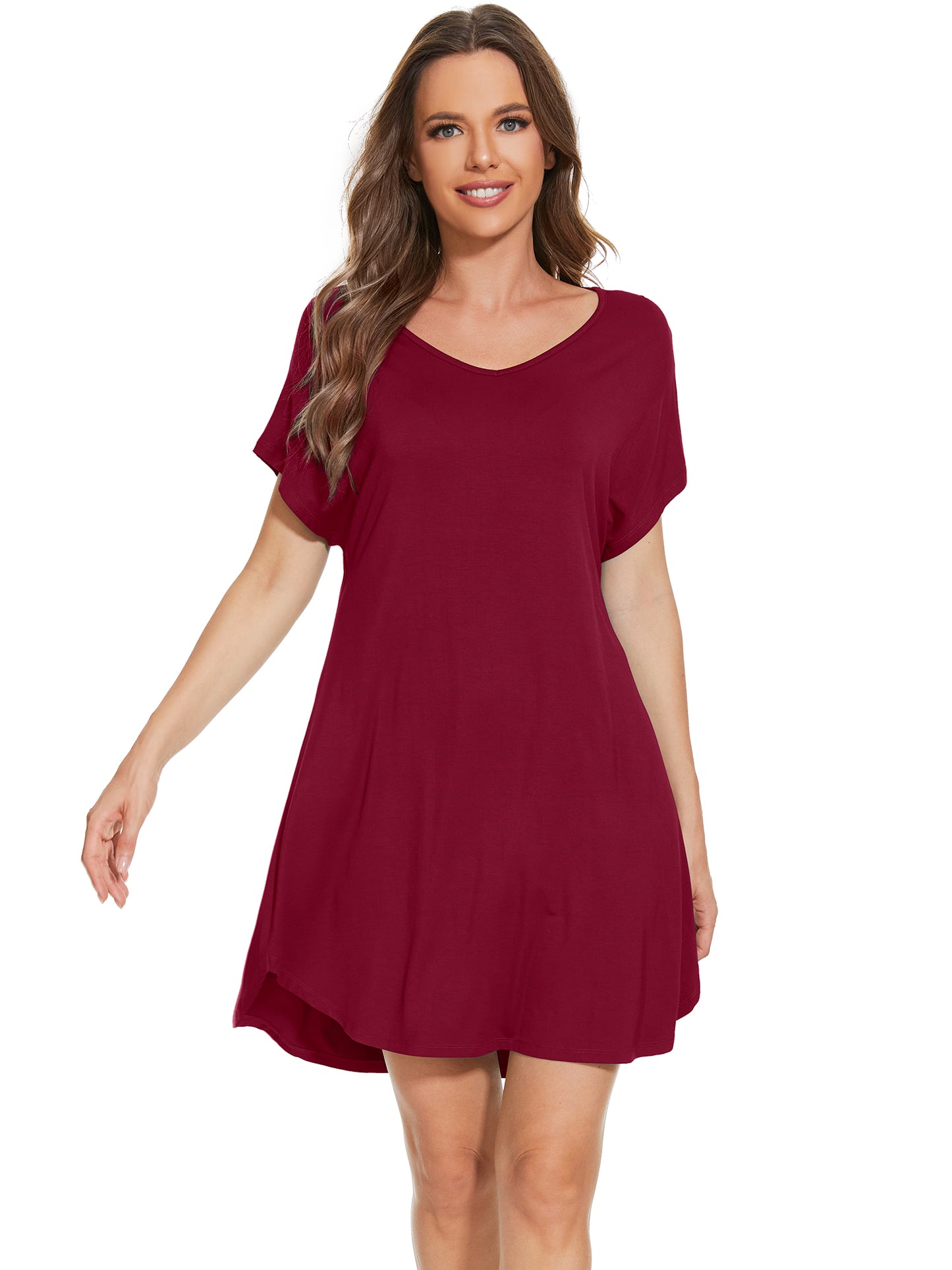 WiWi Women's Bamboo Short Sleeve Nightgown