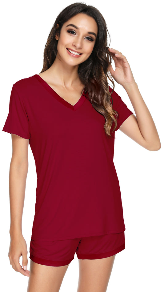 WiWi Bamboo Pajamas Set for Women Short Sets Summer Plus Size