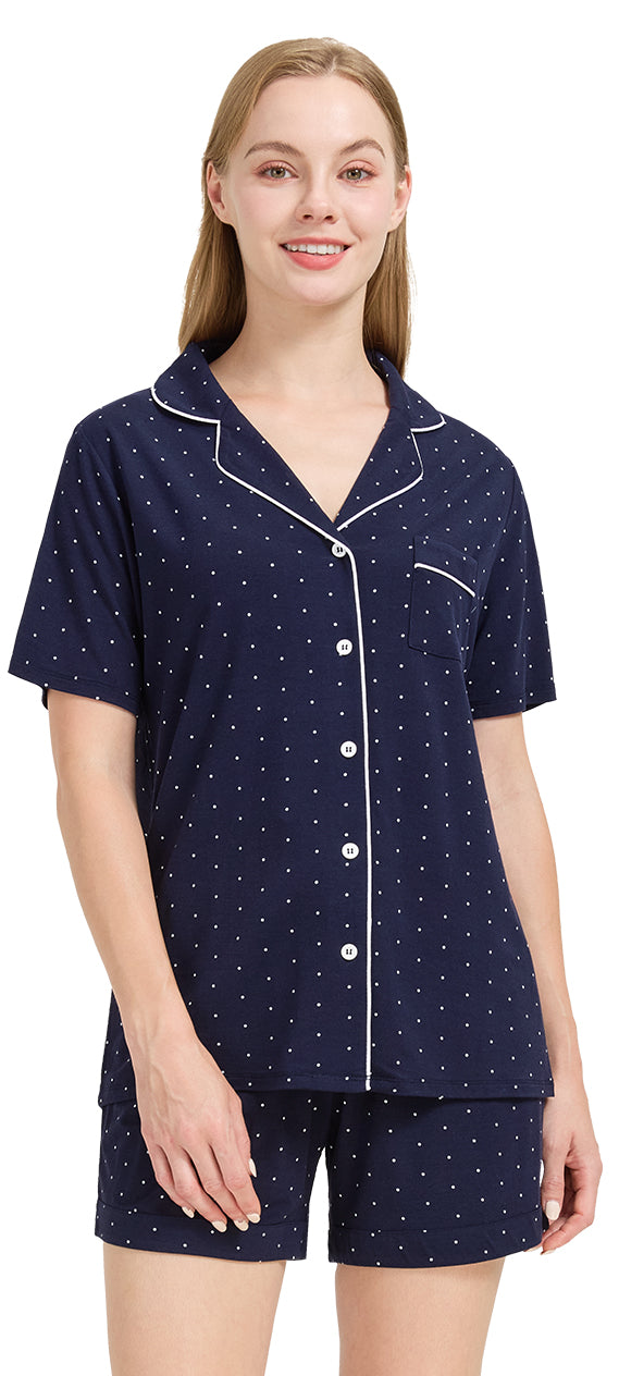 WiWi Bamboo Pajamas Set for Women Shorts Pjs Sleepwear