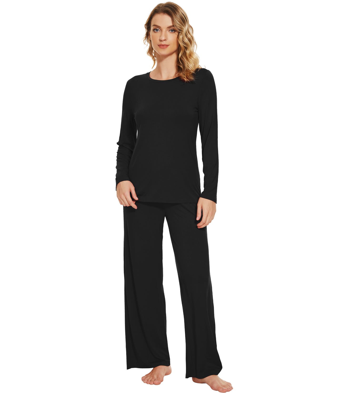 WiWi Women's Bamboo Super Soft Long Sleeve Pajama Set