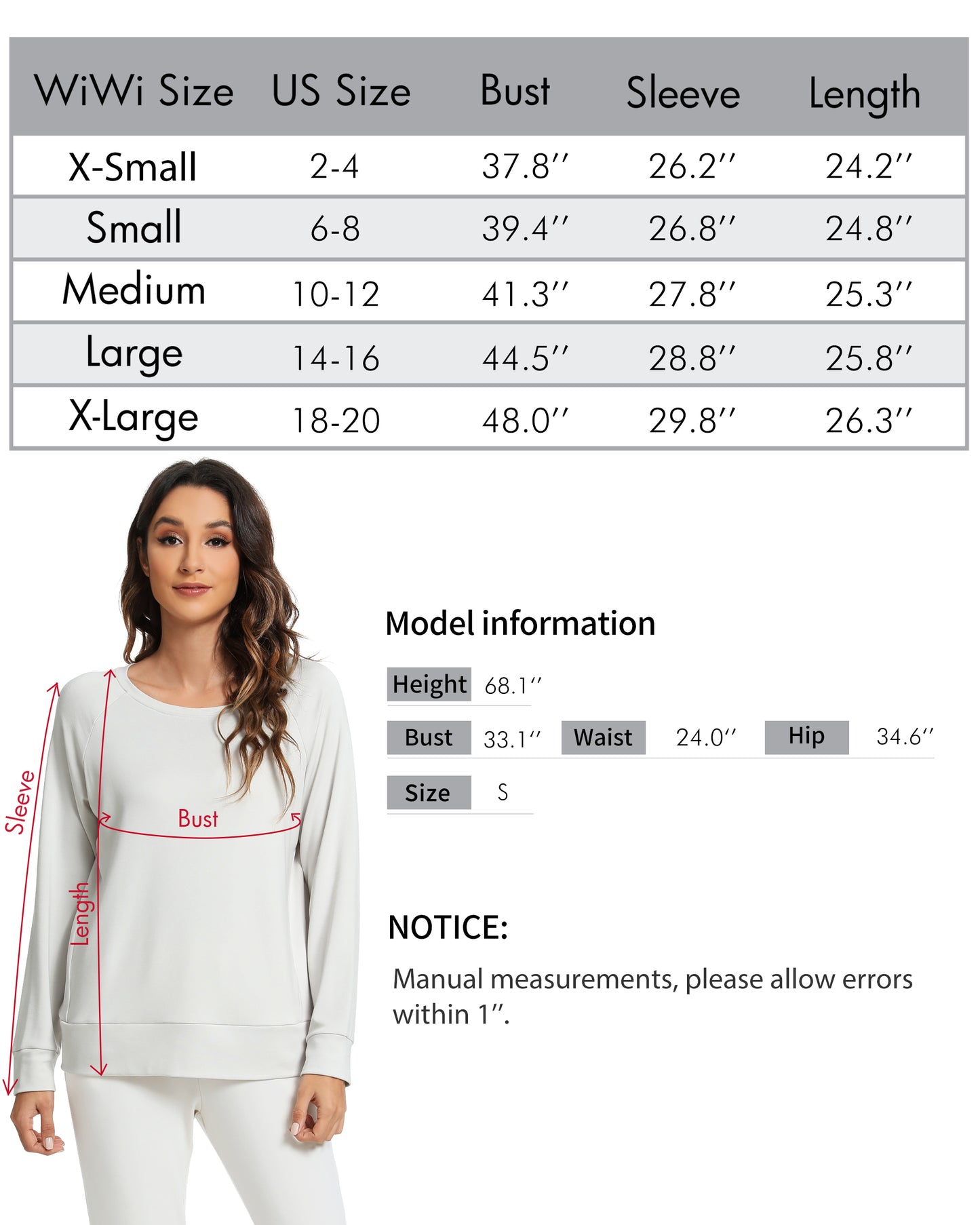 WiWi Women's Pullover Hoodie Long Sleeve Sweatshirt