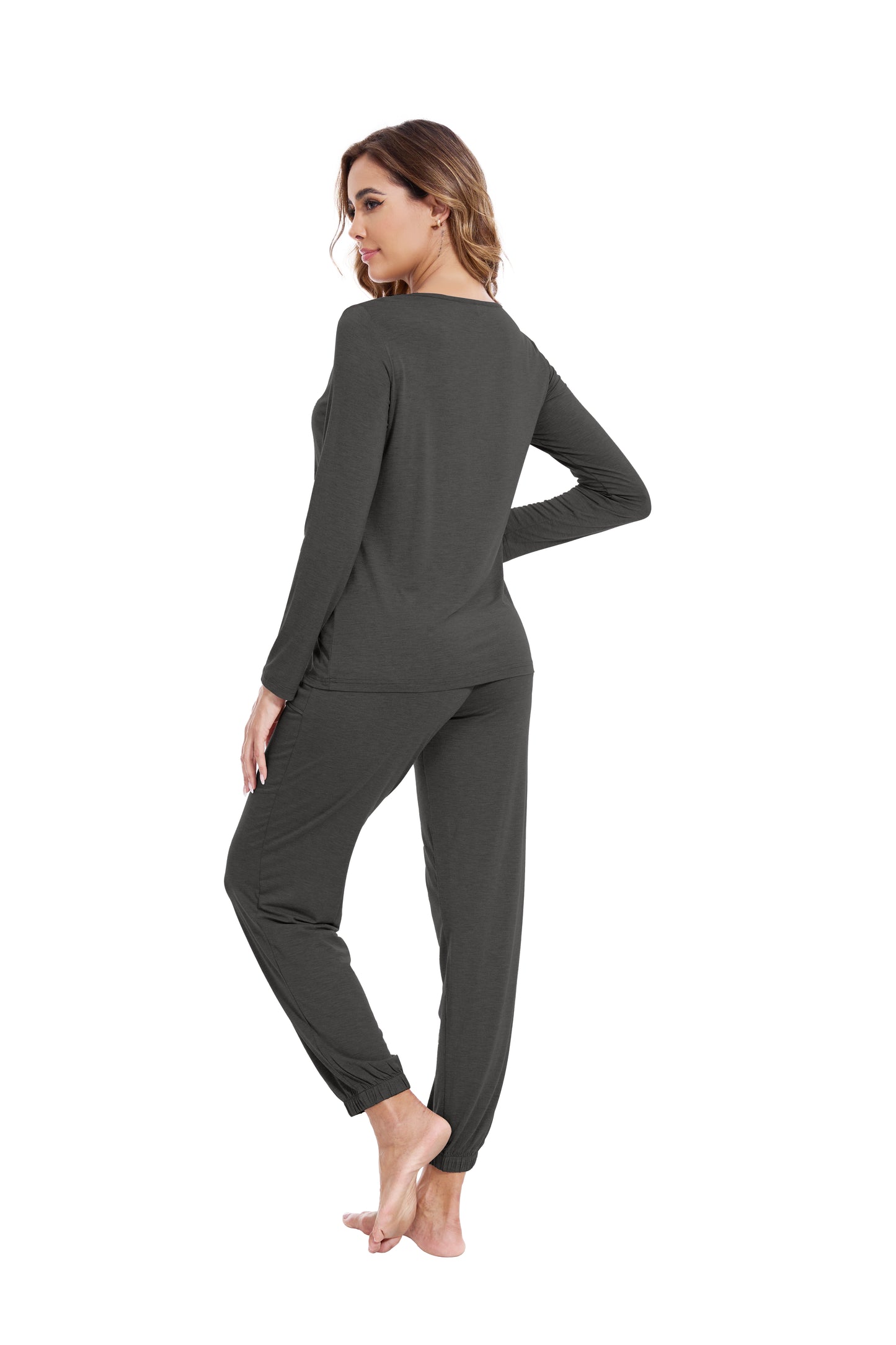 WiWi Scoop Neck Pajama Sets Sport Pajamas for Women