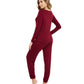 WiWi Scoop Neck Pajama Sets Sport Pajamas for Women