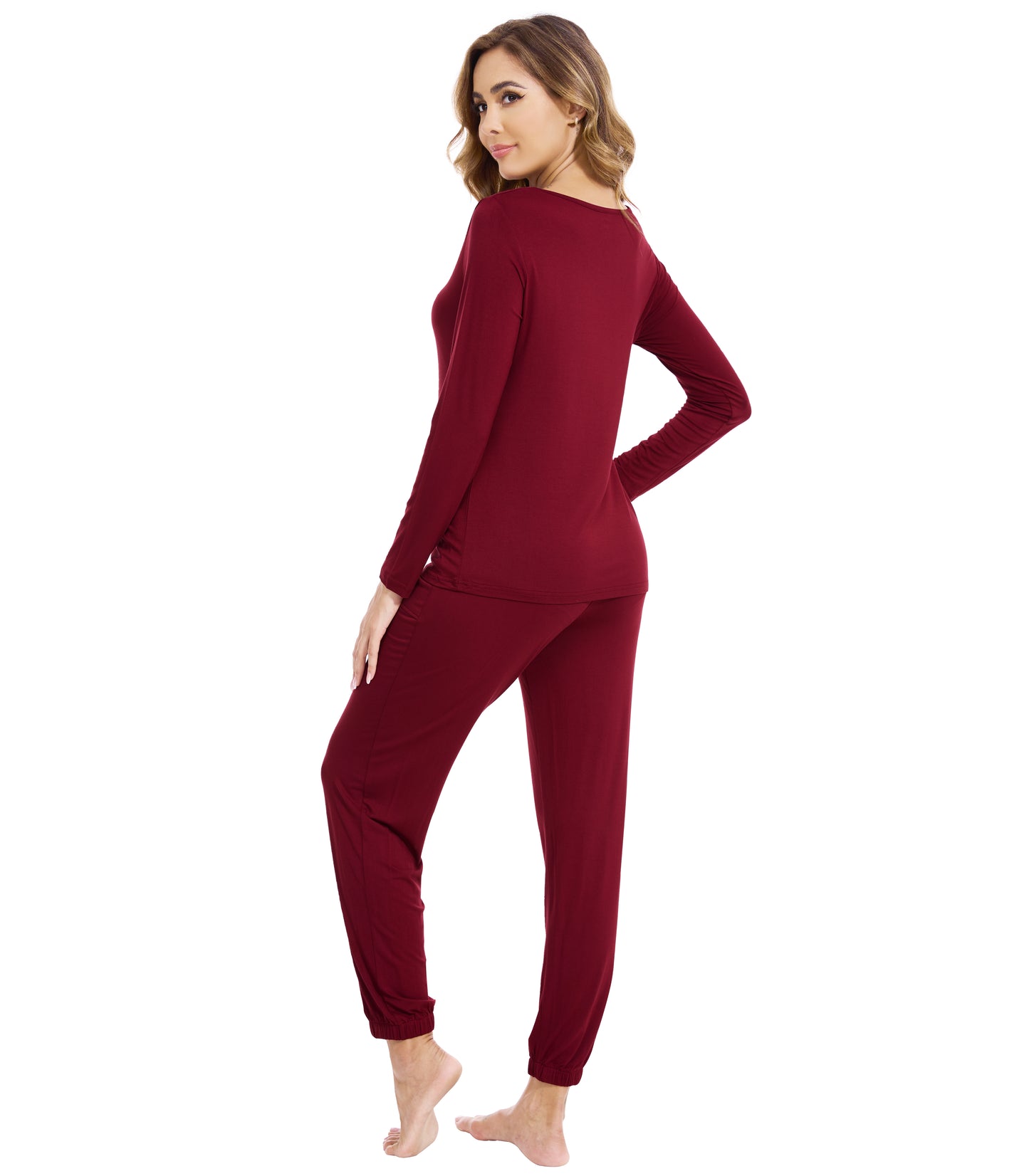 WiWi Scoop Neck Pajama Sets Sport Pajamas for Women