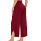 WiWi Women's Bamboo Viscose Wide Leg Capri Pajama Bottoms