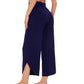 WiWi Women's Bamboo Viscose Wide Leg Capri Pajama Bottoms