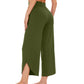 WiWi Women's Bamboo Viscose Wide Leg Capri Pajama Bottoms