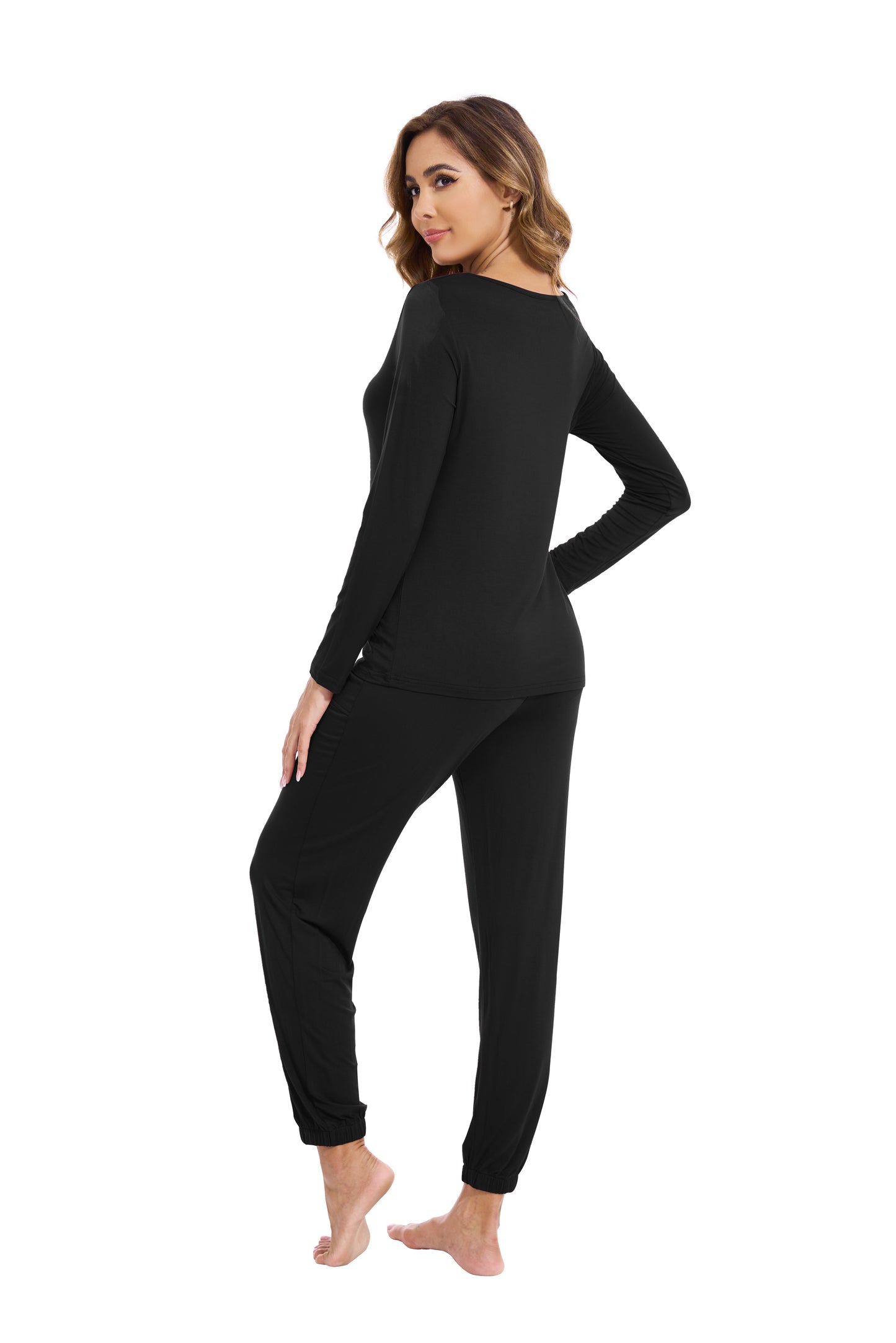 WiWi Scoop Neck Pajama Sets Sport Pajamas for Women