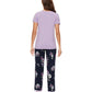 WiWi Bamboo Pajamas Set Soft Sleepwear Short Sleeve Top with Pant