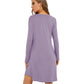 WiWi Scoop Neck Bamboo Nightgowns for Women Soft Long Sleeve Sleepwear
