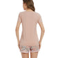 WiWi Bamboo Pajamas Set for Women Short Sets Summer Plus Size