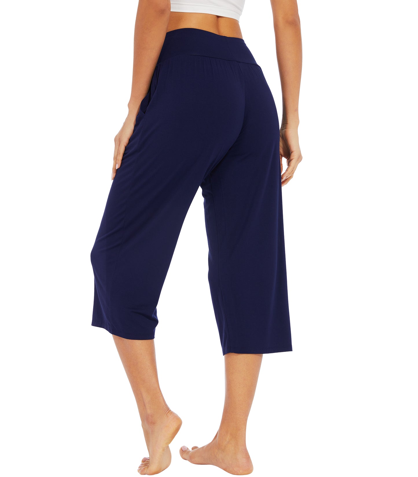 WiWi Women's Bamboo Viscose Yoga Capri Pants
