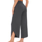 WiWi Women's Bamboo Viscose Wide Leg Capri Pajama Bottoms