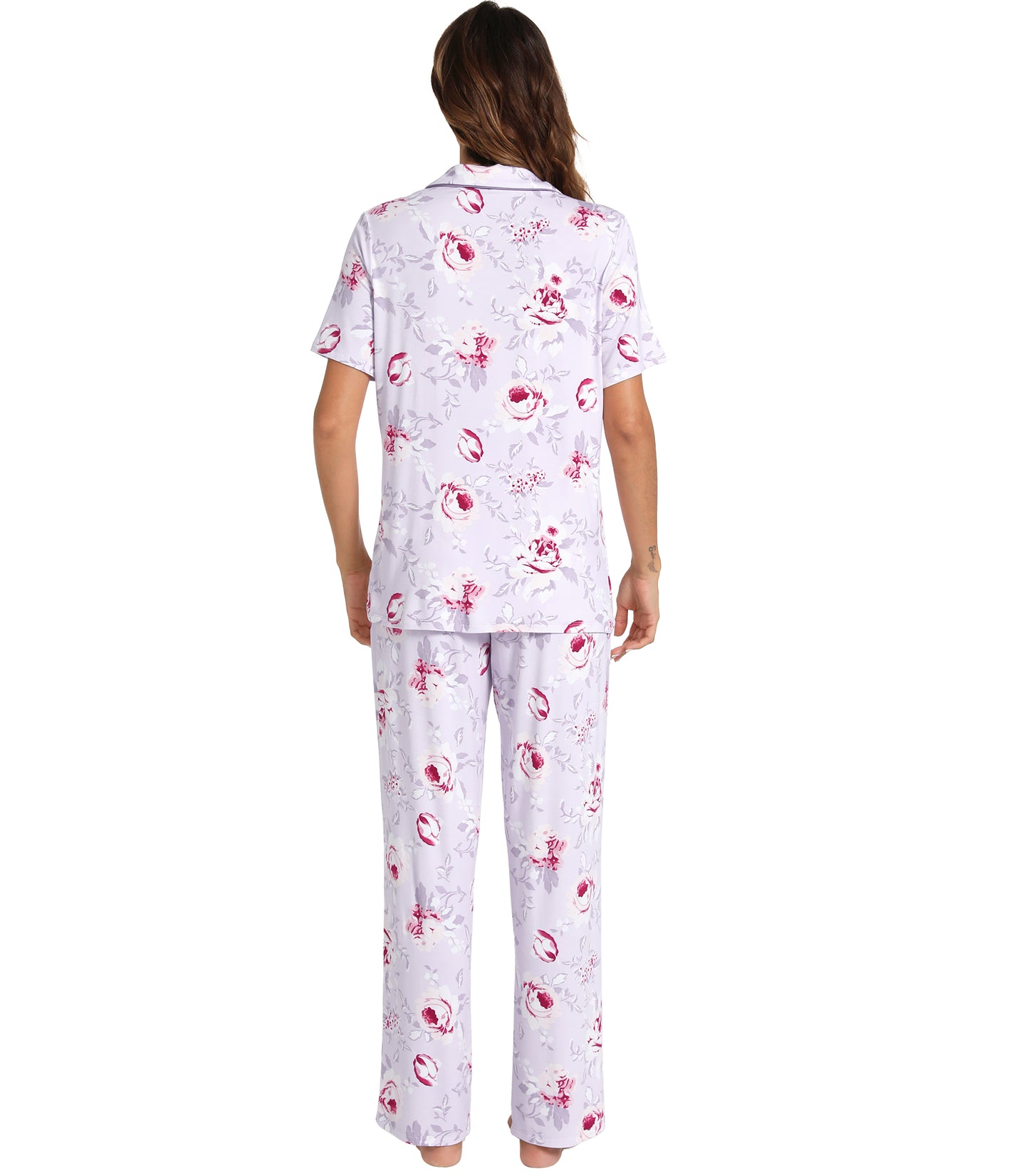WiWi Womens Pajamas Set Soft Button Down Sleepwear