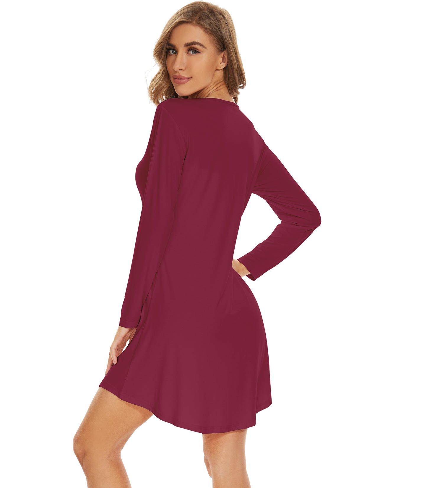 WiWi Women Bamboo Nightgowns Long Sleeve