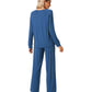 WiWi Womens Bamboo Long Sleeve Pajama Set