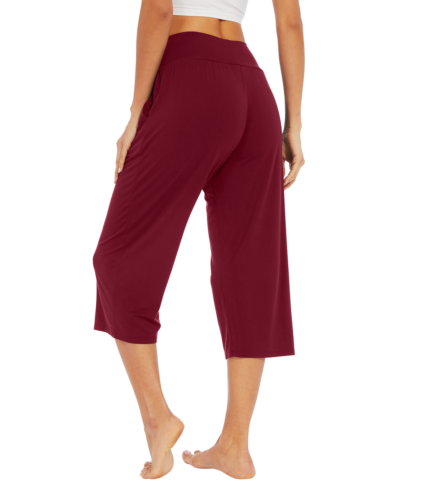WiWi Women's Bamboo Viscose Yoga Capri Pants