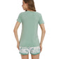 WiWi Bamboo Pajamas Set for Women Short Sets Summer Plus Size
