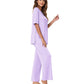 WiWi Bamboo Short Sleeve Sleepwear with Long Pants Pjs