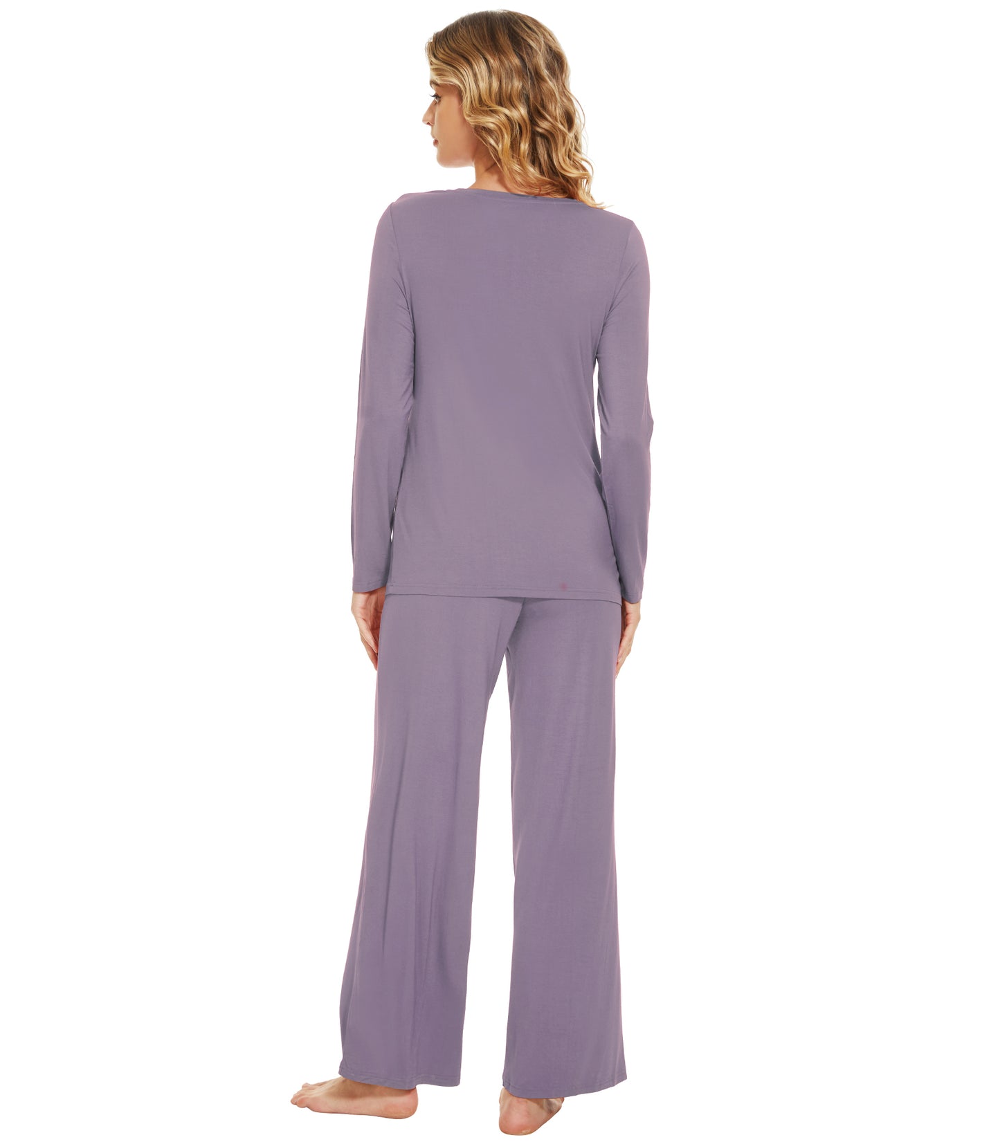 WiWi Women's Bamboo Super Soft Long Sleeve Pajama Set