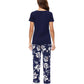 WiWi Bamboo Pajamas Set Soft Sleepwear Short Sleeve Top with Pant
