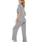 WiWi Bamboo Short Sleeve Sleepwear with Long Pants Pjs