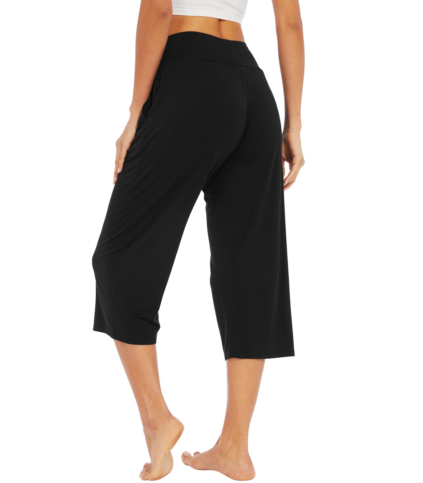 WiWi Women's Bamboo Viscose Yoga Capri Pants