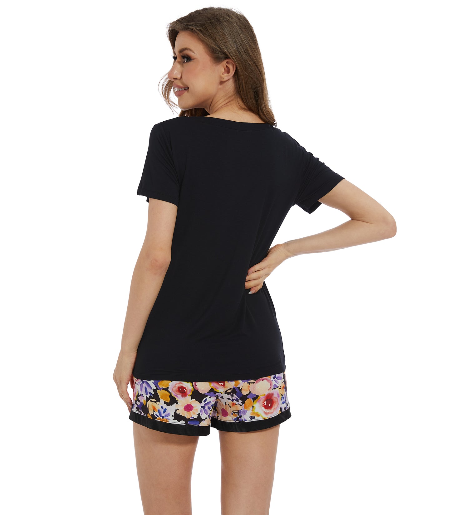 WiWi Bamboo Pajamas Set for Women Short Sets Summer Plus Size