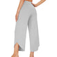WiWi Women's Bamboo Viscose Wide Leg Capri Pajama Bottoms