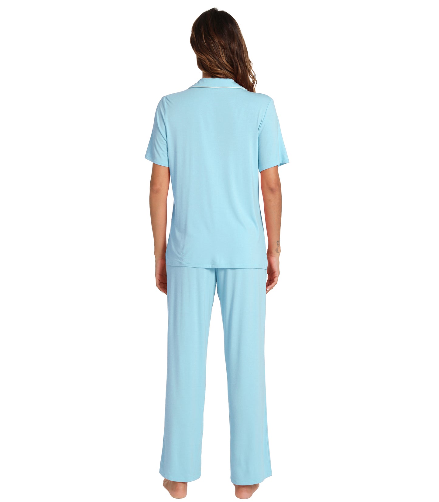 WiWi Womens Pajamas Set Soft Button Down Sleepwear
