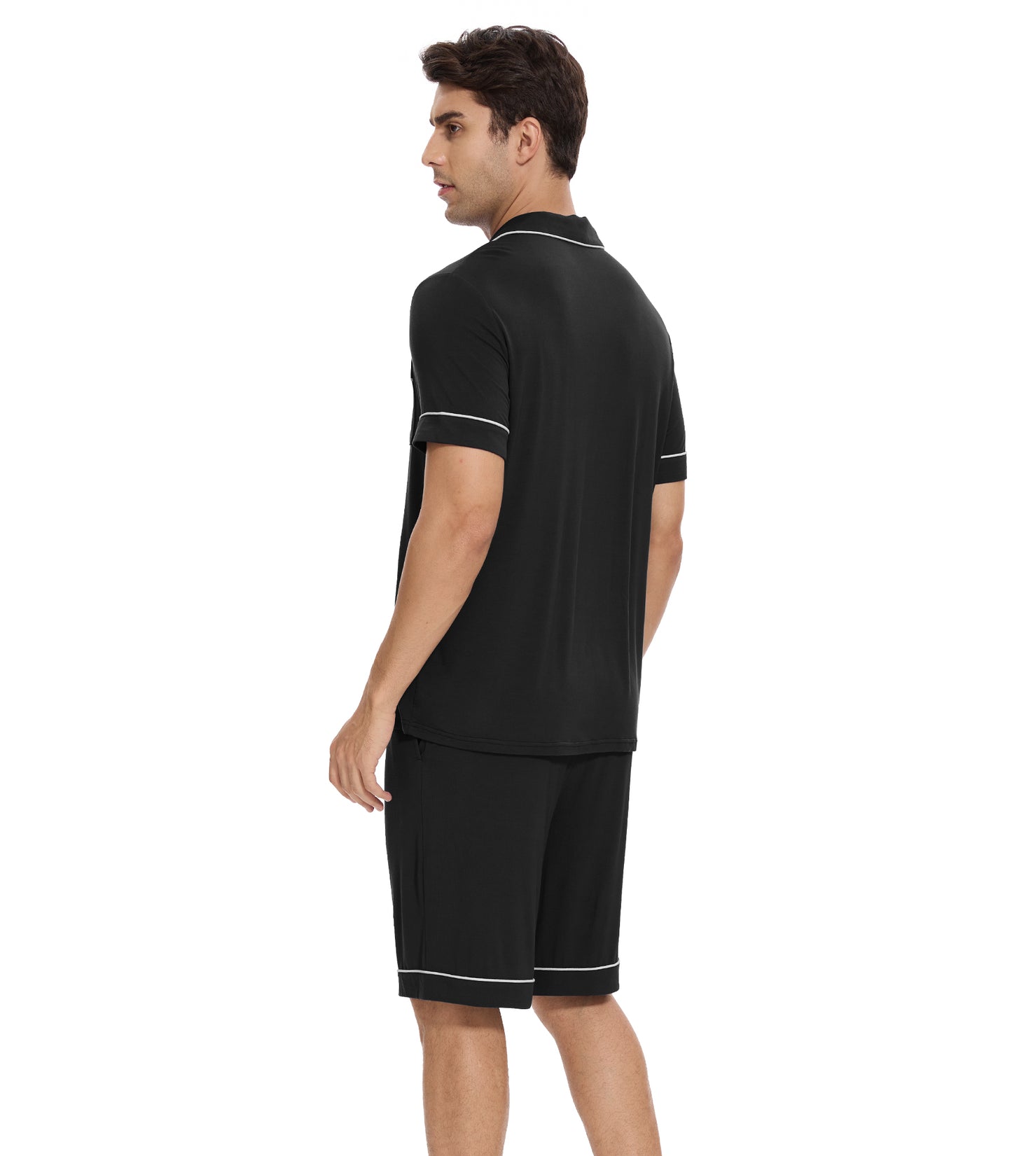 WiWi Loungewear Set for Men with Piping Notch Collar