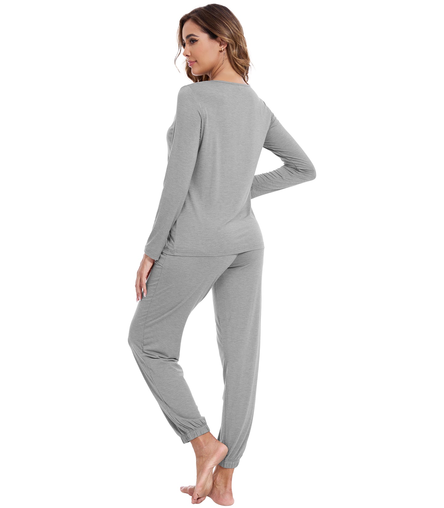 WiWi Scoop Neck Pajama Sets Sport Pajamas for Women
