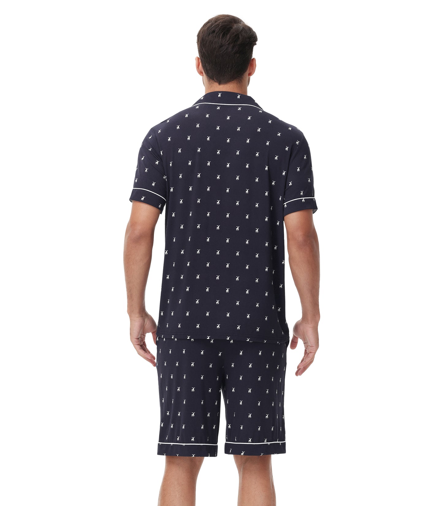 WiWi Loungewear Set for Men with Piping Notch Collar