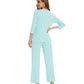 WiWi Women's Bamboo Pajamas Soft 3/4 Sleeve Pajama Sets 2 Pieces Pjs