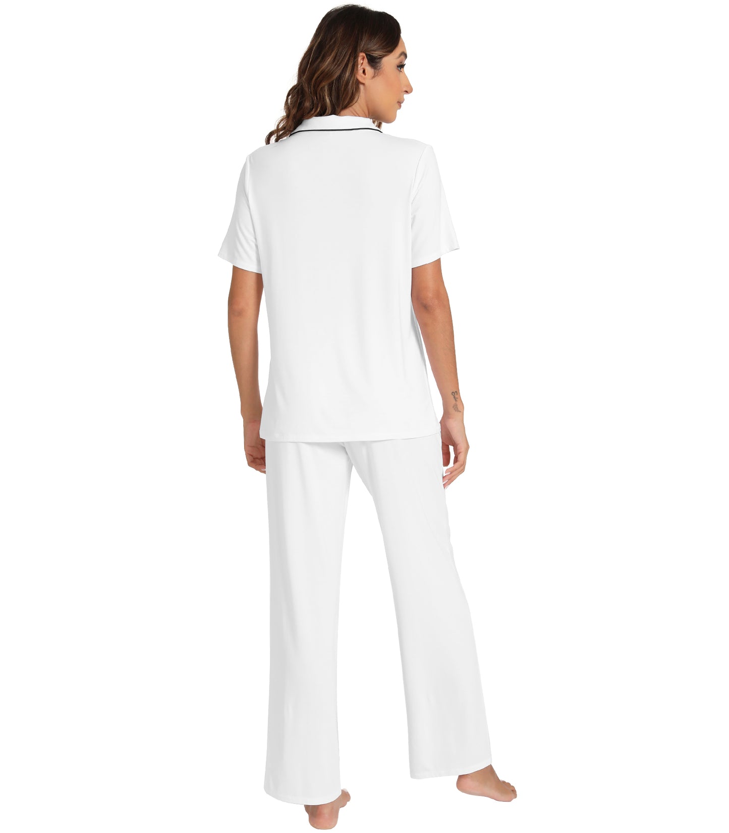 WiWi Womens Pajamas Set Soft Button Down Sleepwear