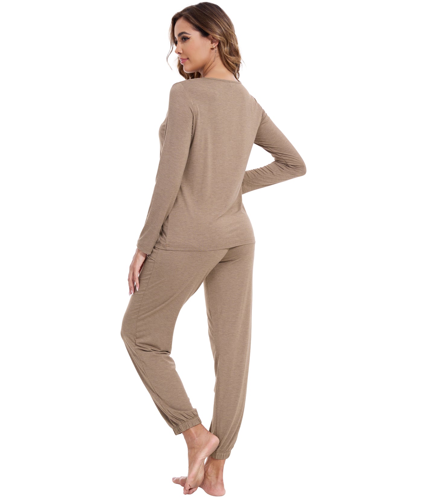 WiWi Scoop Neck Pajama Sets Sport Pajamas for Women