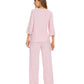 WiWi Bamboo Pajamas for Women Soft 3/4 Sleeve Sleepwear Casual Pj Set