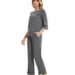 WiWi Women's Bamboo Pajama Sets Soft Loose Comfy Top with Pants