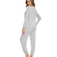 WiWi Scoop Neck Pajama Sets Sport Pajamas for Women