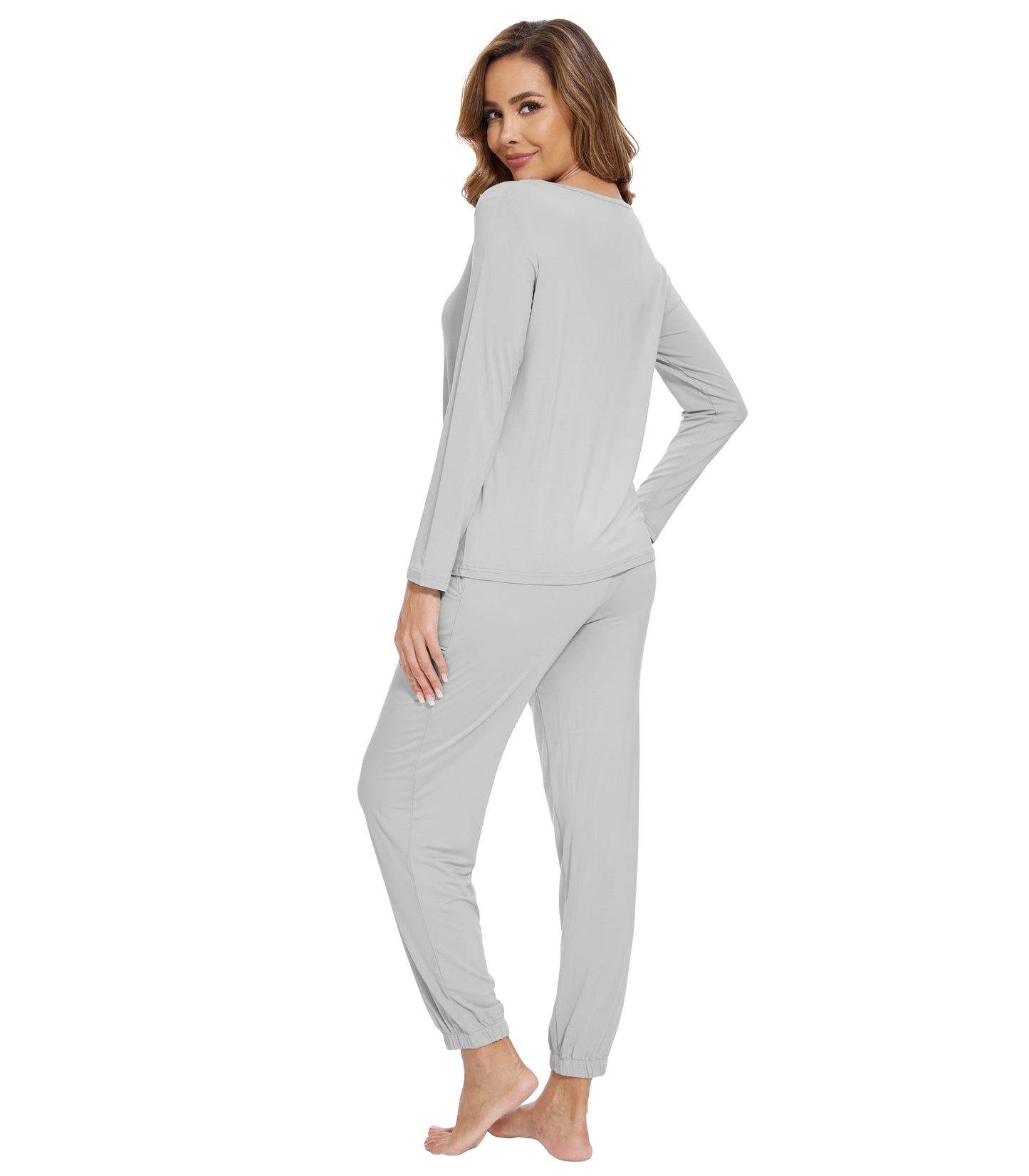 WiWi Scoop Neck Pajama Sets Sport Pajamas for Women